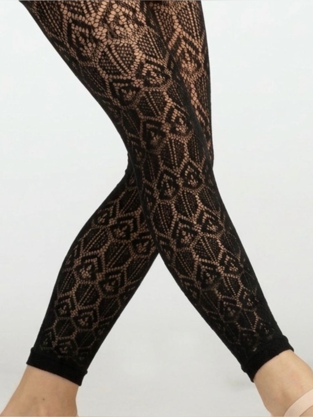 Capezio Girls' Sprinkles Fashion Footless Dance Tights - Black - NEW!!